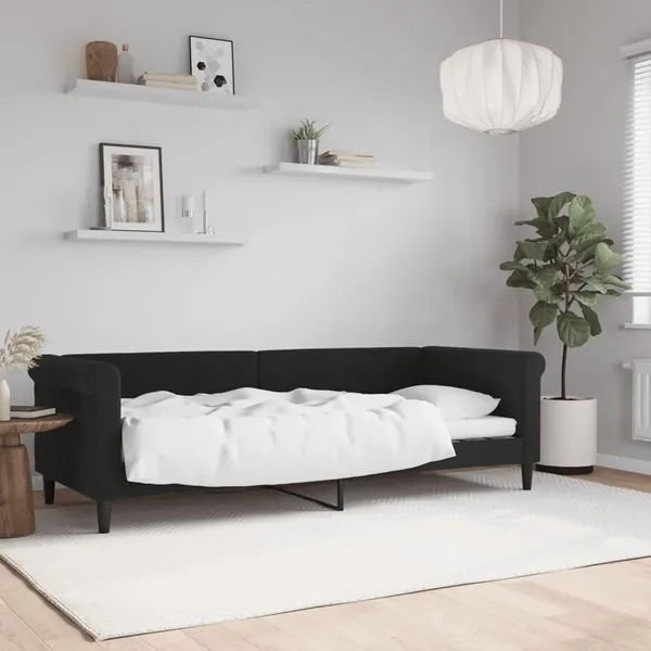 Lit de repos sans matelas noir 80x200 cm velours