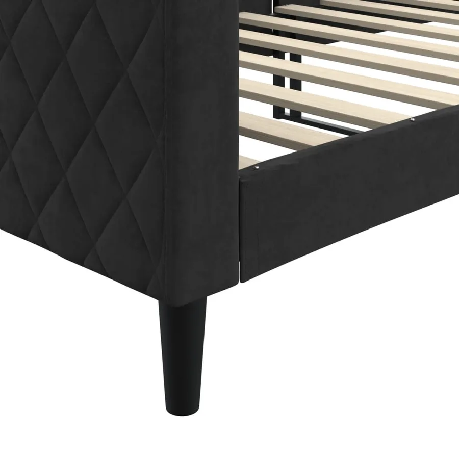 Lit de repos sans matelas noir 80x200 cm velours - 6
