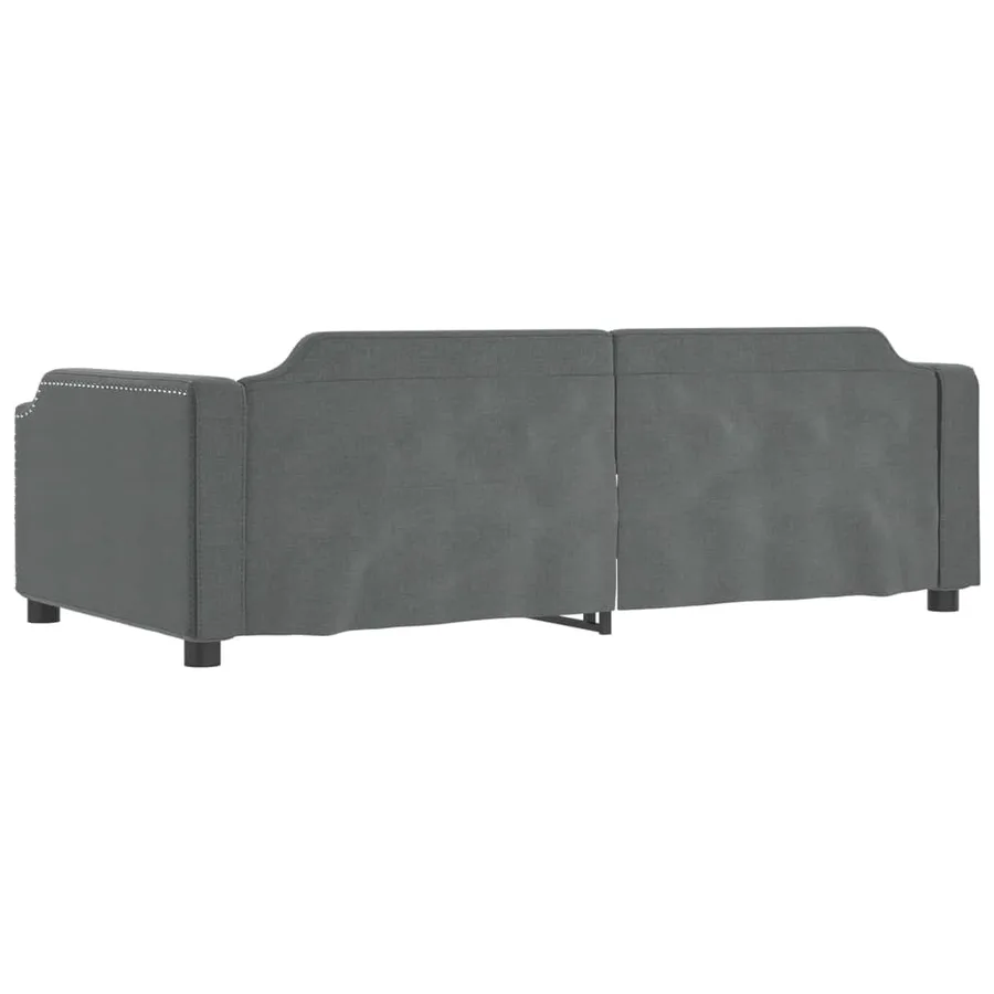 Lit de jour avec gigogne sans matelas gris foncé 90x200 cm - 7