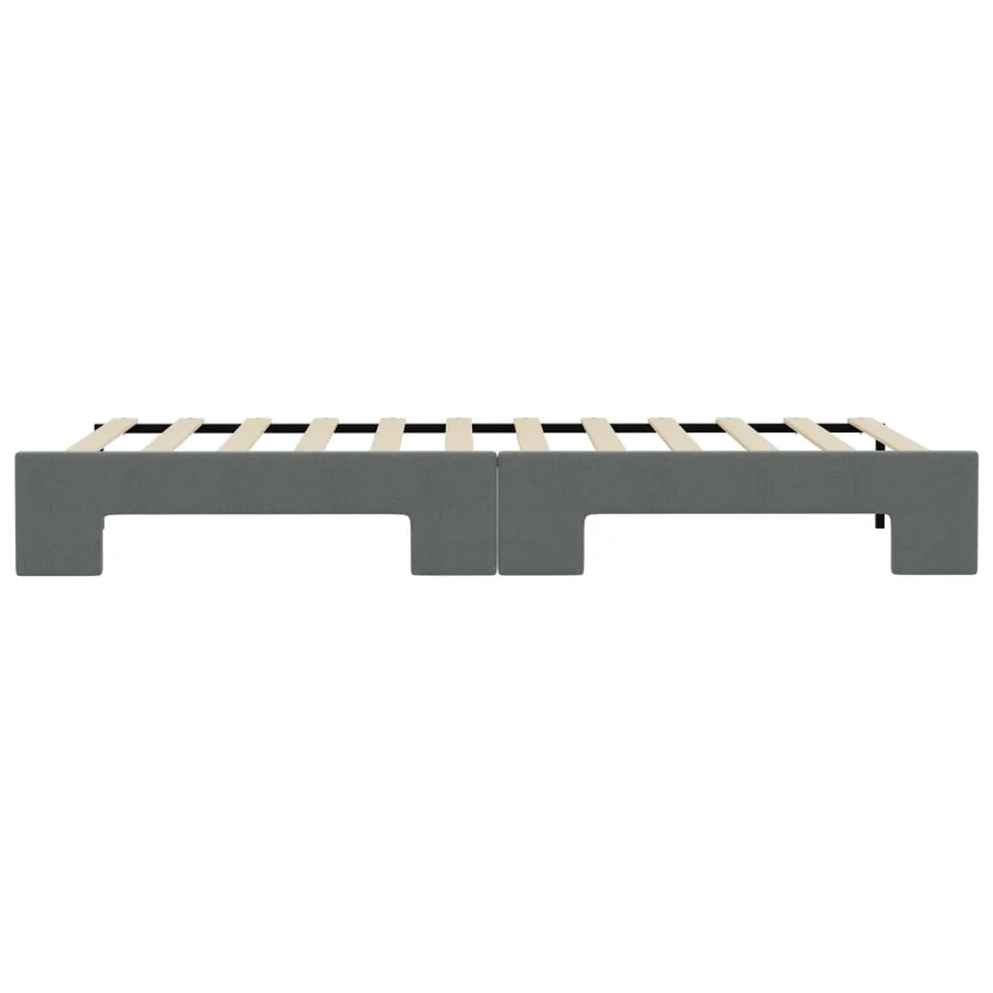 Lit de jour avec gigogne sans matelas gris foncé 90x200 cm - 9