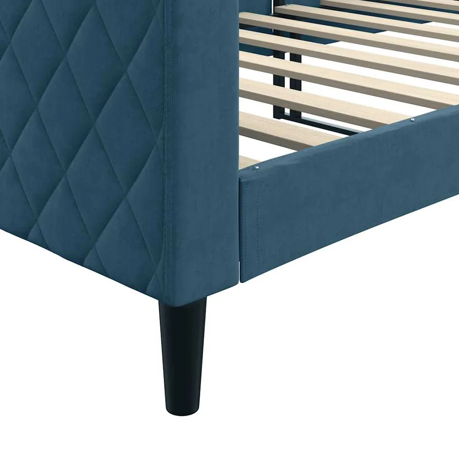 Lit de repos sans matelas bleu 80x200 cm velours - 6