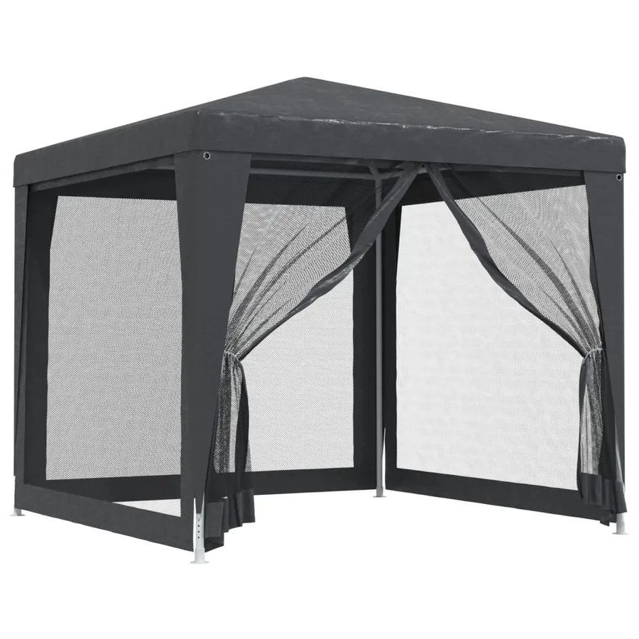 Tente de fête 4 parois latérales en maille Anthracite 2.5x2.5 m - 2