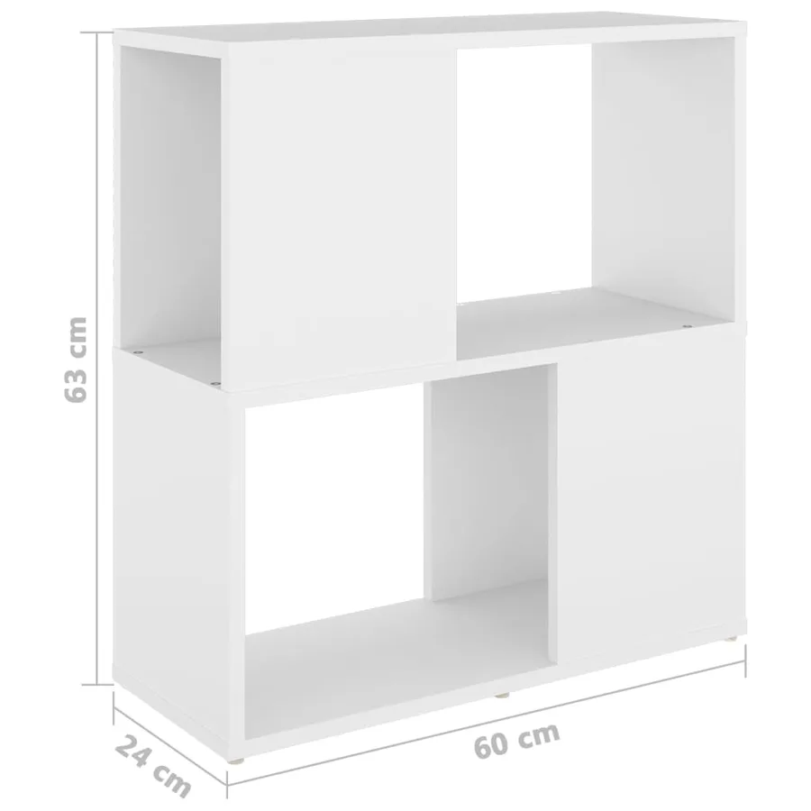Bibliothèque Blanc 60x24x63 cm Bois d'ingénierie - 7