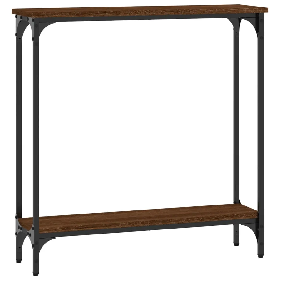 Table console chêne marron 75x22,5x75 cm bois d'ingénierie - 2