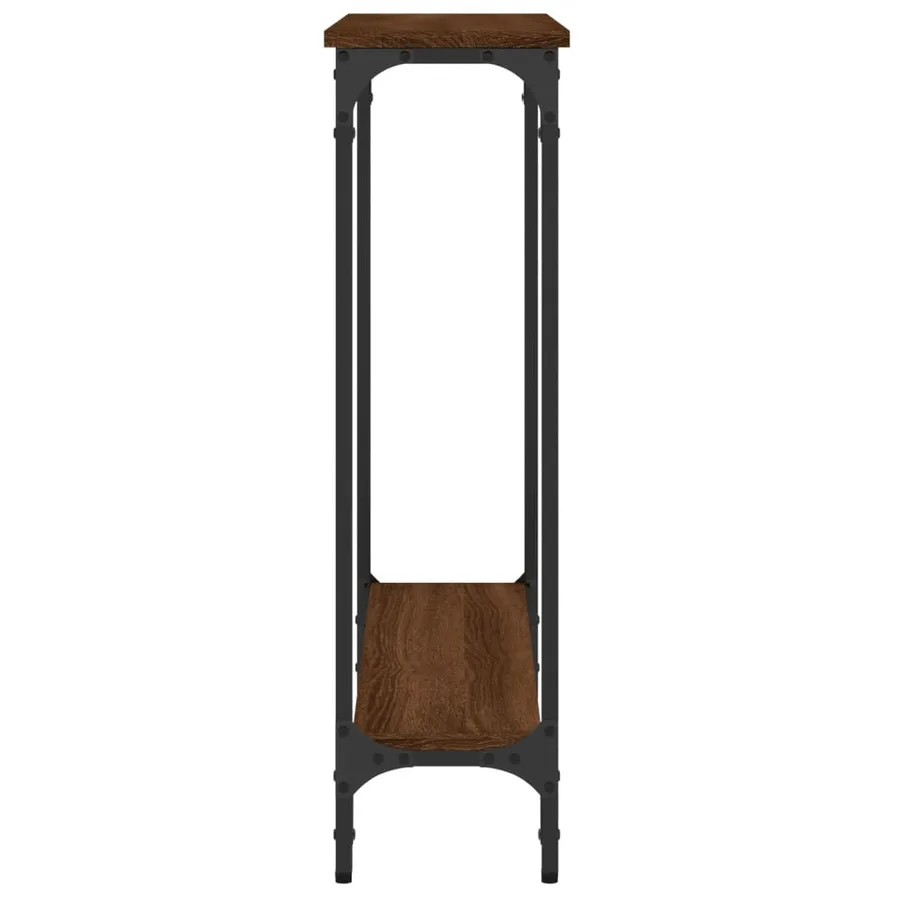 Table console chêne marron 75x22,5x75 cm bois d'ingénierie - 5