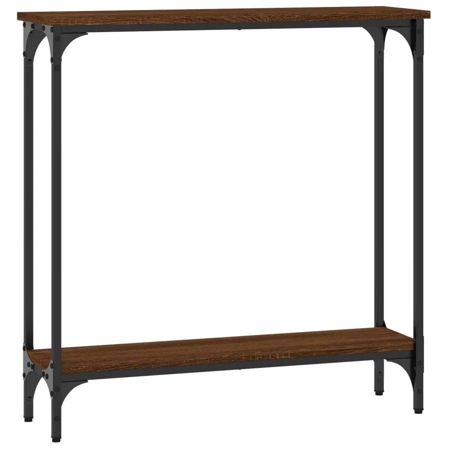 Table console chêne marron 75x22,5x75 cm bois d'ingénierie - 6
