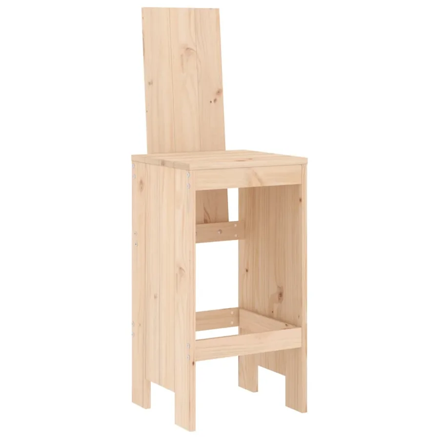 Ensemble de bar de jardin 7 pcs Bois de pin massif - 4