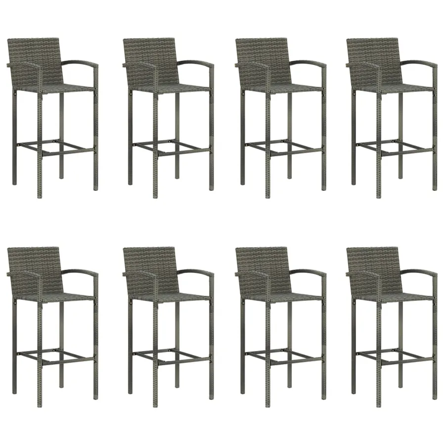 Ensemble de bar de jardin 9 pcs Gris - 7