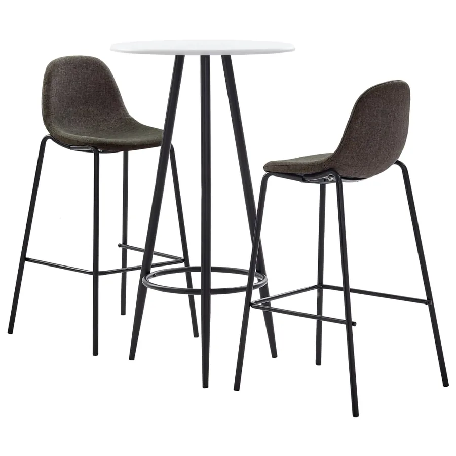 Ensemble de bar 3 pcs Tissu Gris foncé