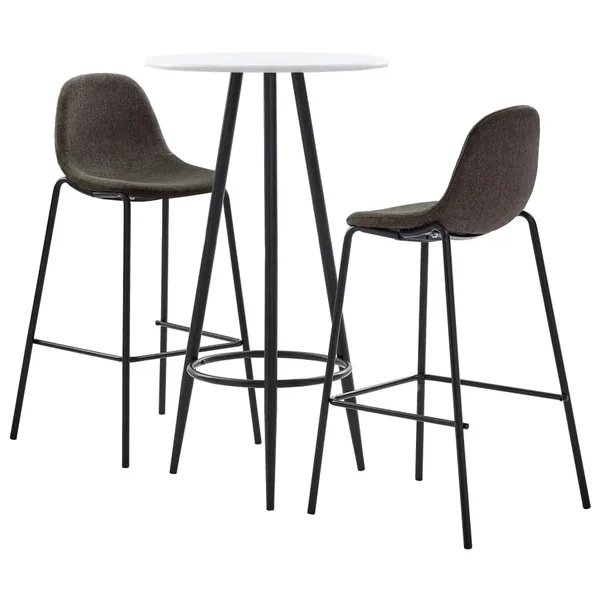 Ensemble de bar 3 pcs Tissu Gris foncé
