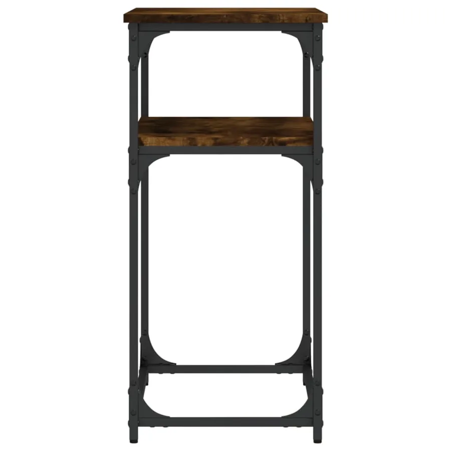 Table console chêne fumé 75x35,5x75 cm bois d'ingénierie - 5