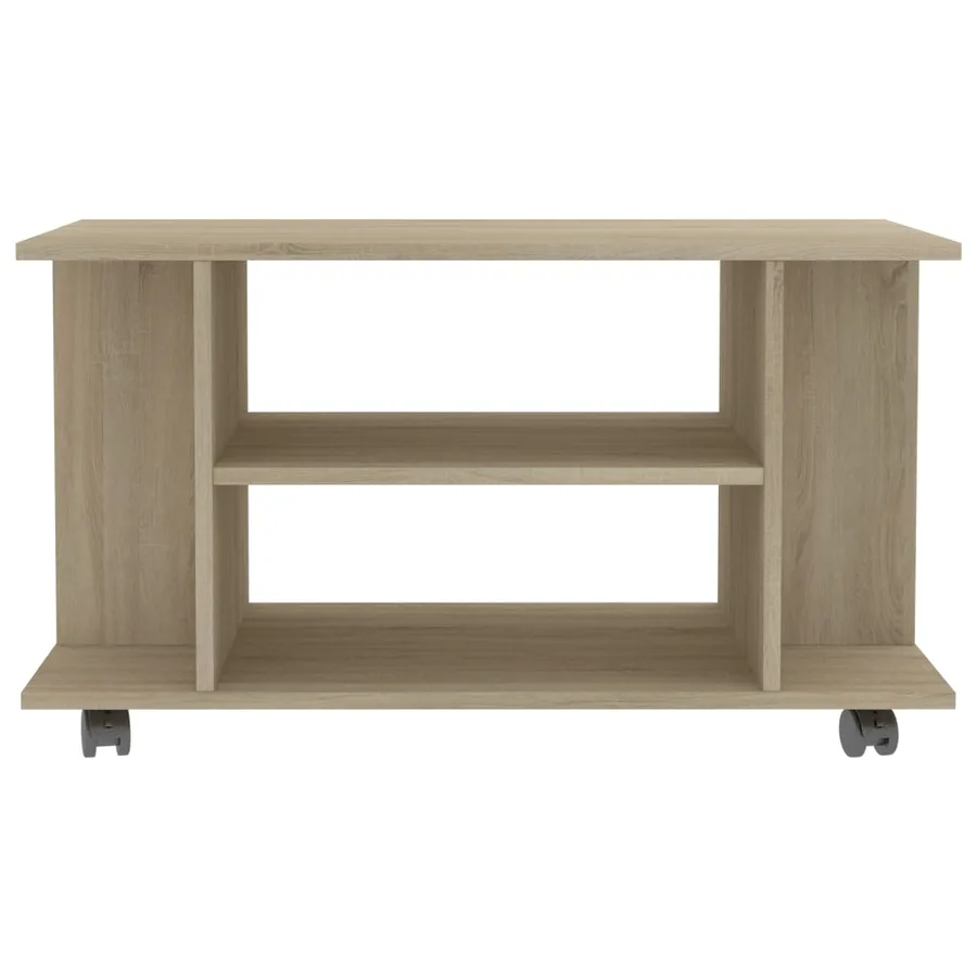 Meuble TV et roulettes chêne sonoma 80x40x45 cm bois ingénierie - 4