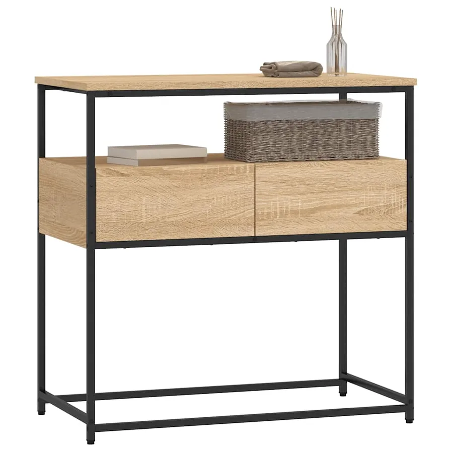 Table console Chêne Sonoma 75x40x75 cm Bois d'ingénierie - 3