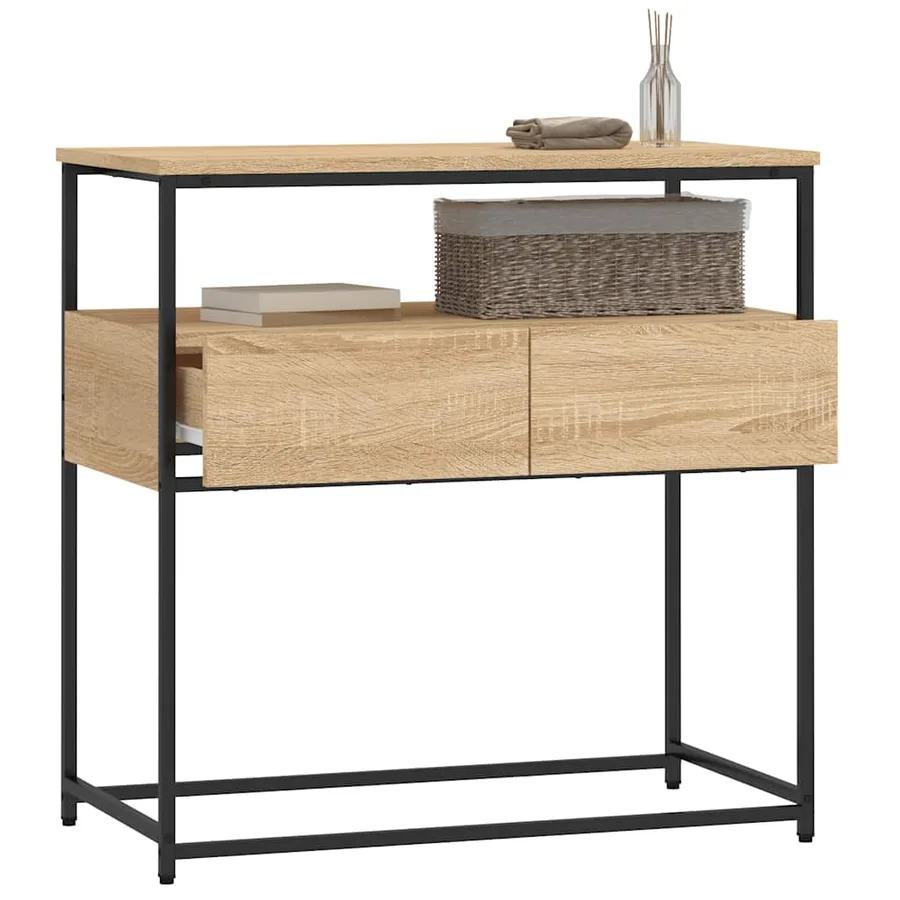 Table console Chêne Sonoma 75x40x75 cm Bois d'ingénierie - 4