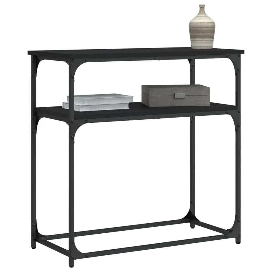 Table console noir 75x35,5x75 cm bois d'ingénierie - 3