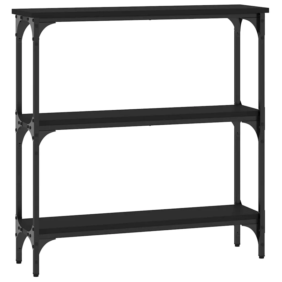 Table console noir 75x22,5x75 cm bois d'ingénierie - 2