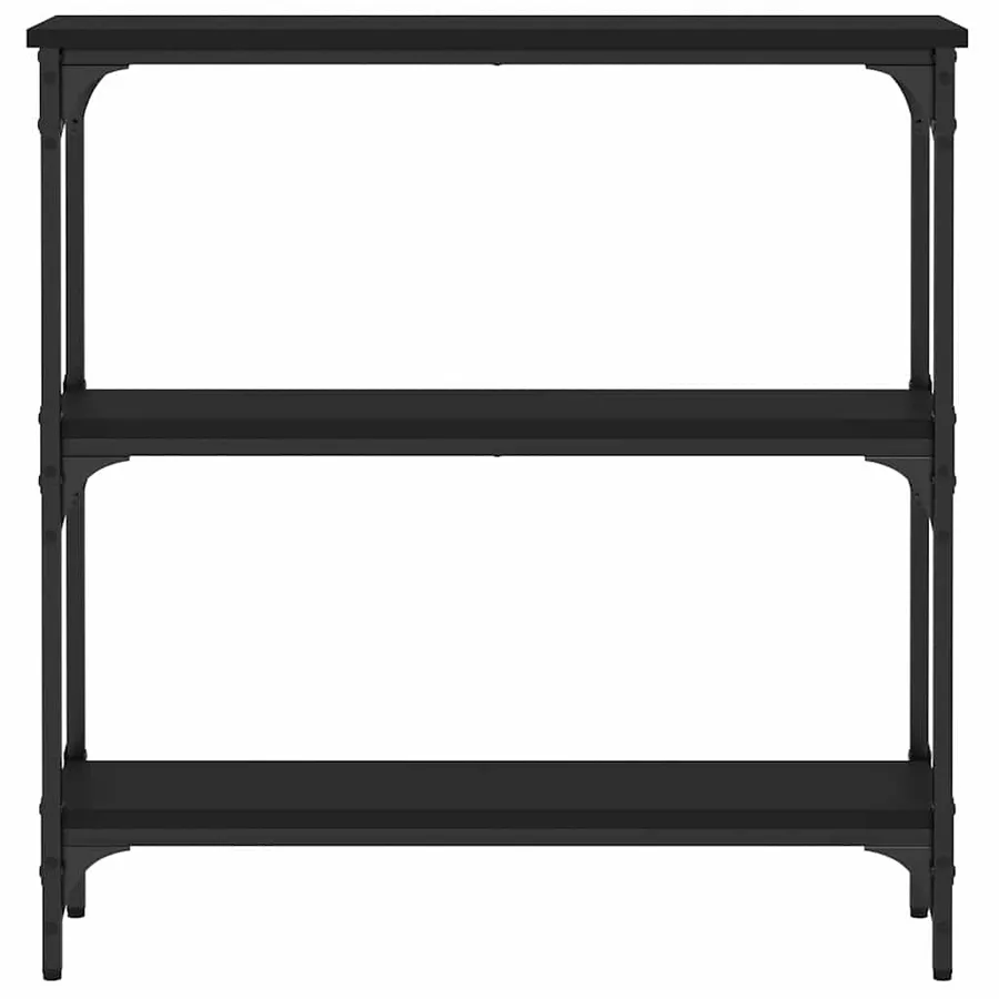 Table console noir 75x22,5x75 cm bois d'ingénierie - 4