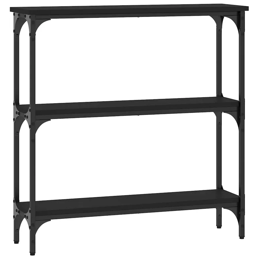 Table console noir 75x22,5x75 cm bois d'ingénierie - 6