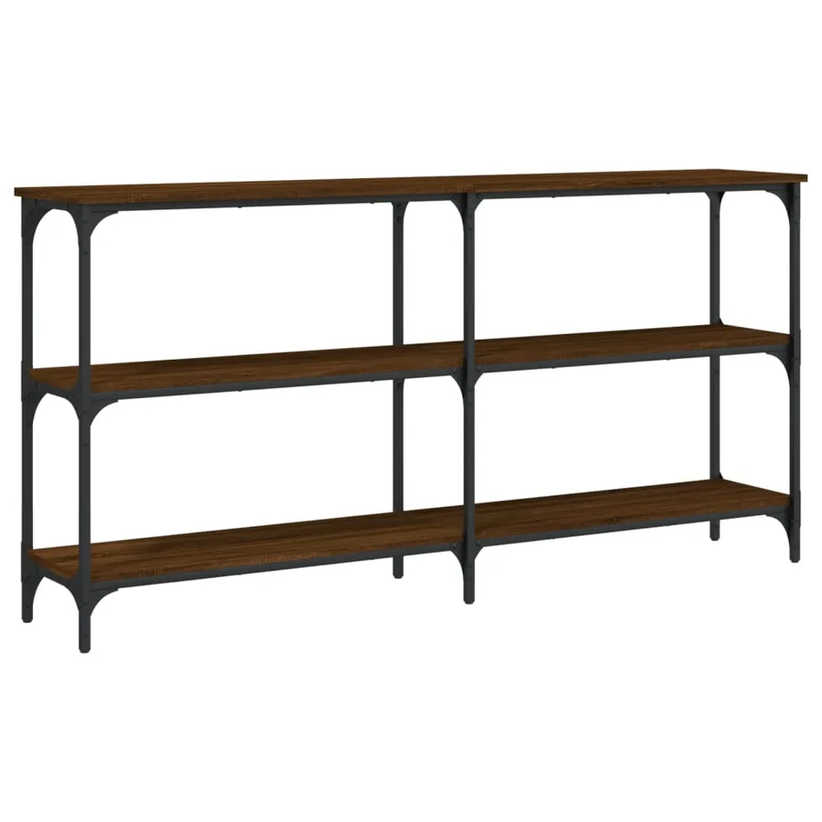 Table console chêne marron 150x29x75 cm bois d'ingénierie - 2