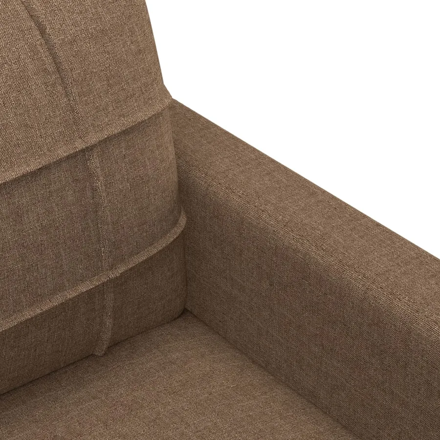 Ensemble de canapés 3 pcs avec coussins Marron Tissu - 6