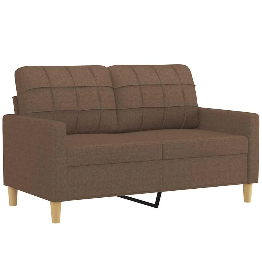 Canapé à 2 places Marron 120 cm Tissu - 2