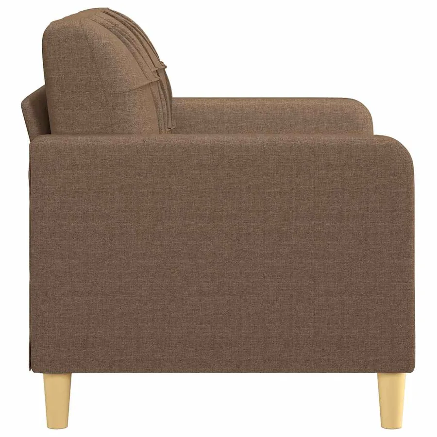Canapé à 2 places Marron 120 cm Tissu - 4