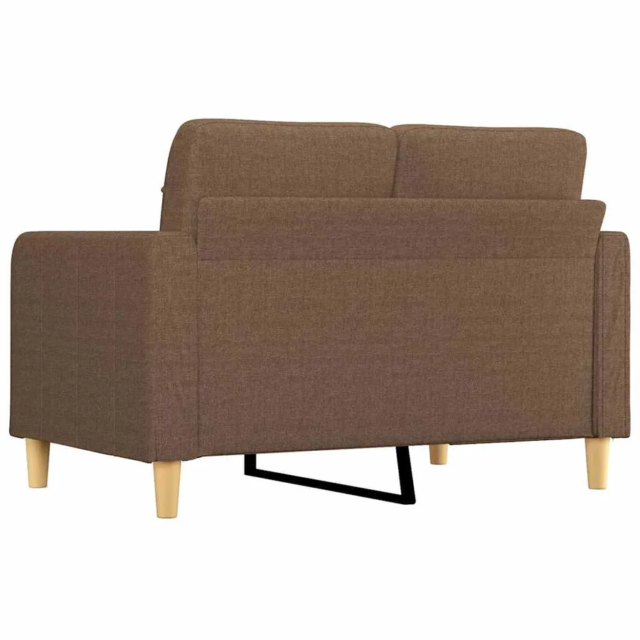 Canapé à 2 places Marron 120 cm Tissu - 5