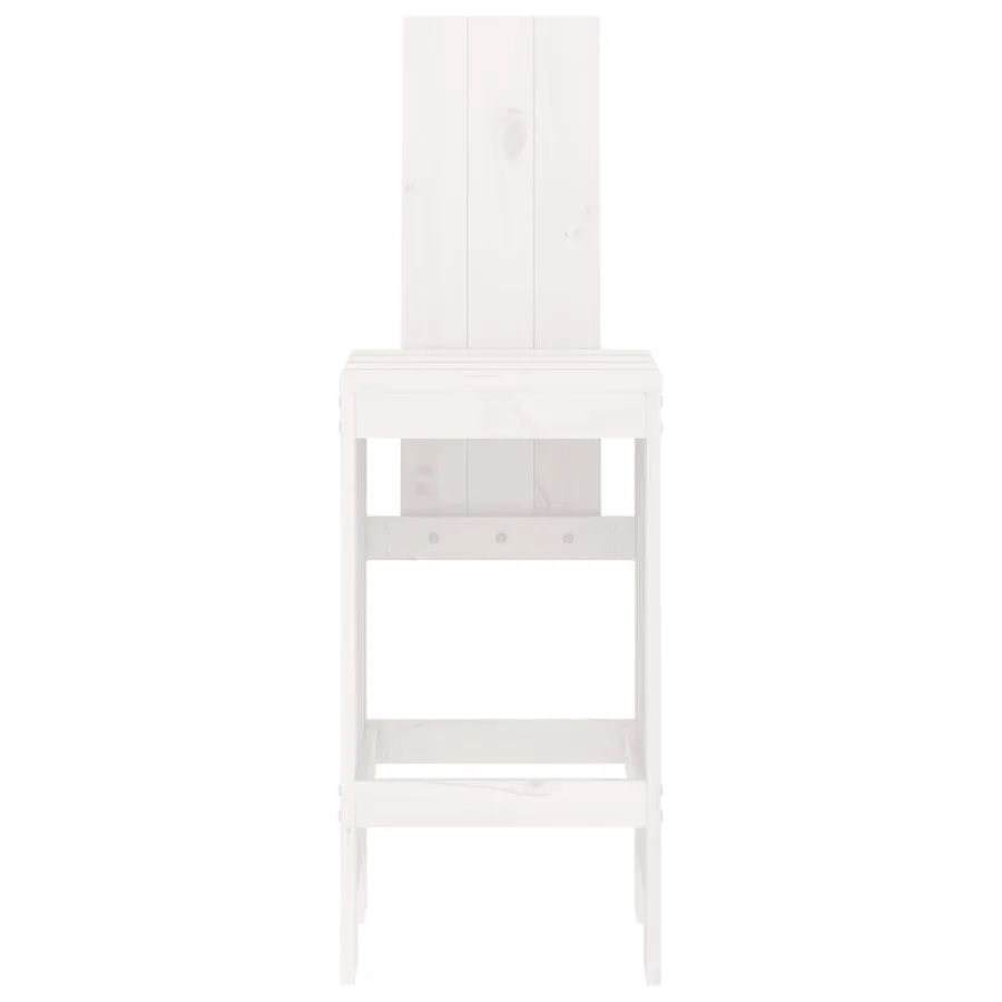 Tabourets de bar lot de 2 blanc 40x42x120 cm bois massif de pin - 4