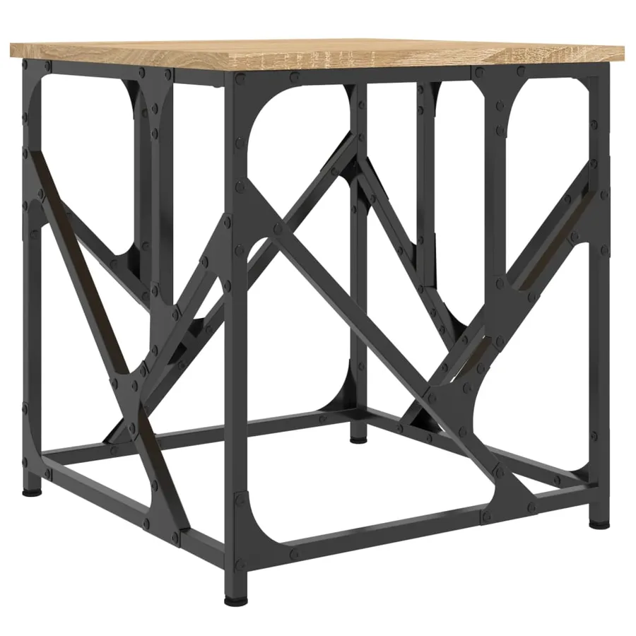 Table basse chêne sonoma 45x45x47,5 cm bois d'ingénierie - 2