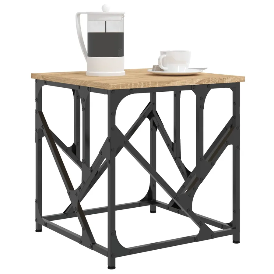 Table basse chêne sonoma 45x45x47,5 cm bois d'ingénierie - 3