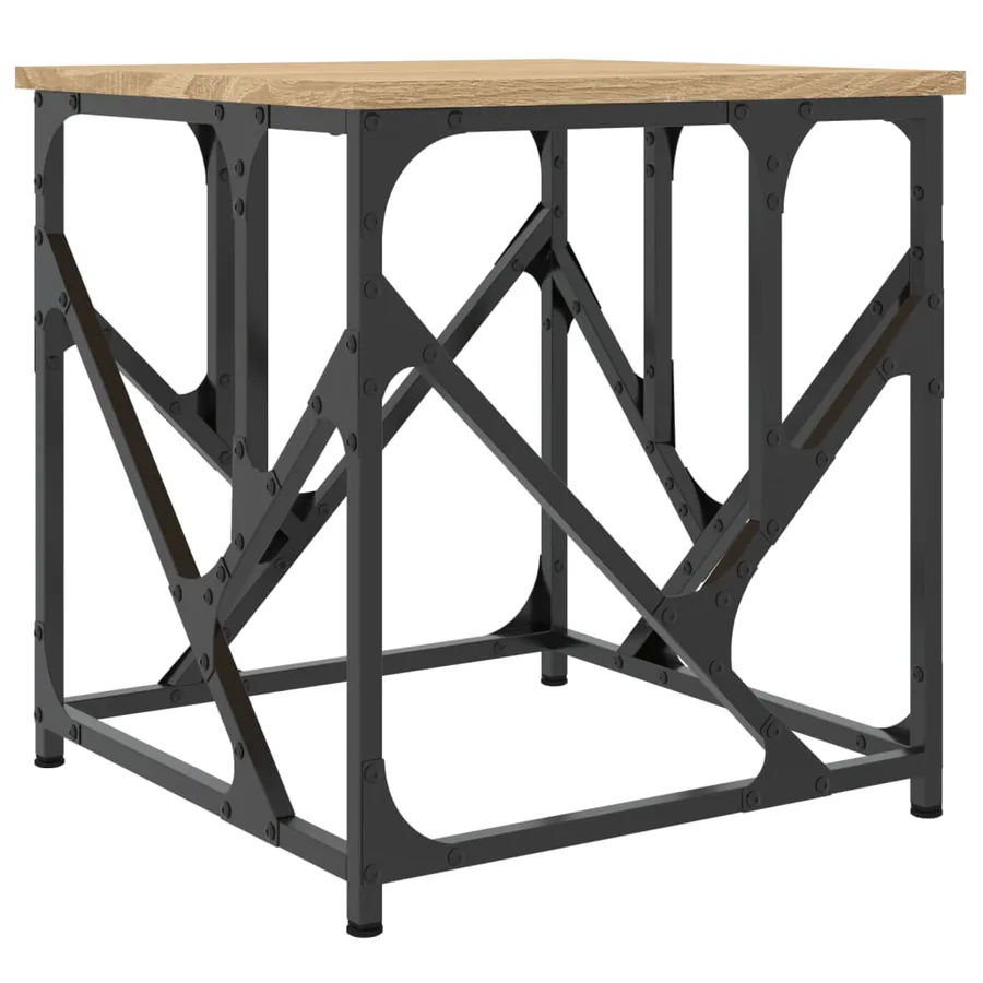 Table basse chêne sonoma 45x45x47,5 cm bois d'ingénierie - 6