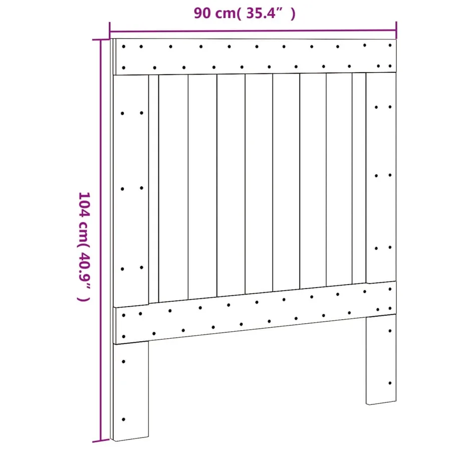 Tête de lit 90x104 cm bois massif de pin - 7