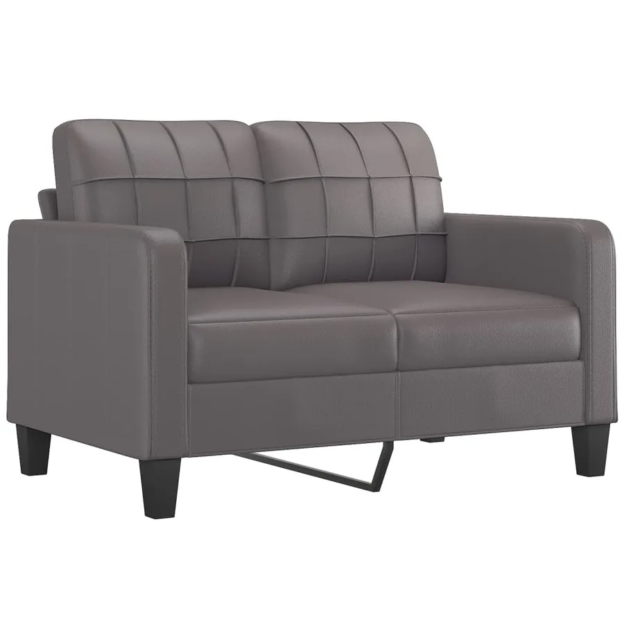 Ensemble de canapés 3 pcs avec coussins gris similicuir - 3