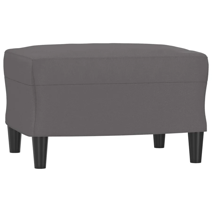 Ensemble de canapés 3 pcs avec coussins gris similicuir - 5