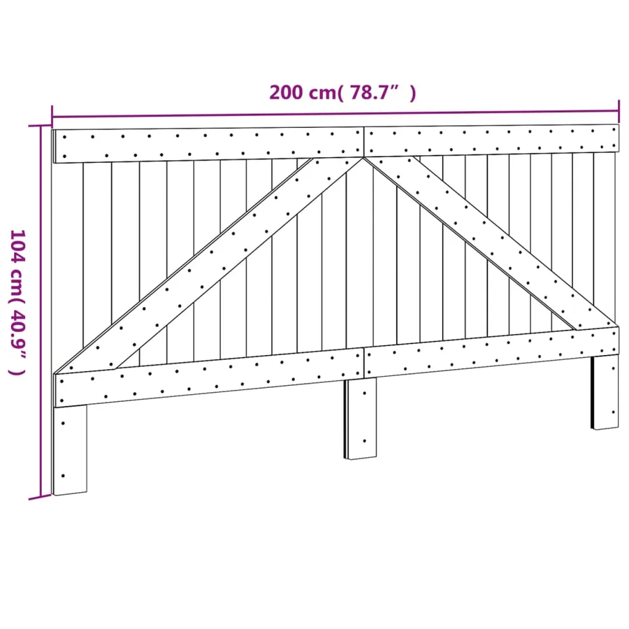 Tête de lit 200x104 cm bois massif de pin - 7