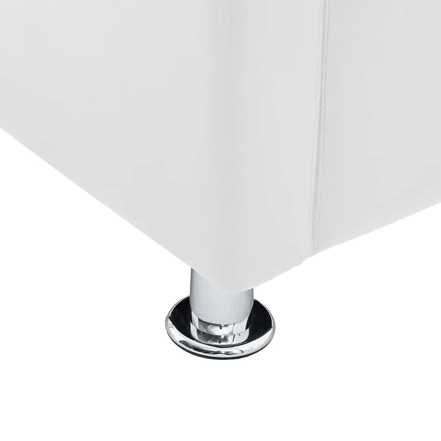 Fauteuil cube blanc simili cuir - 6