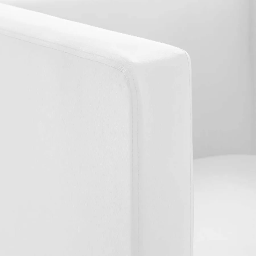 Fauteuil cube blanc simili cuir - 7