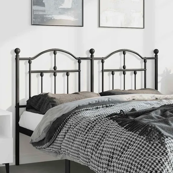 Tête de lit de remplacement métal noir 135 cm