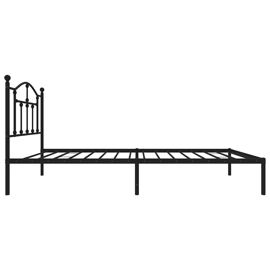 Cadre de lit métal sans matelas avec tête de lit noir 90x190 cm - 6