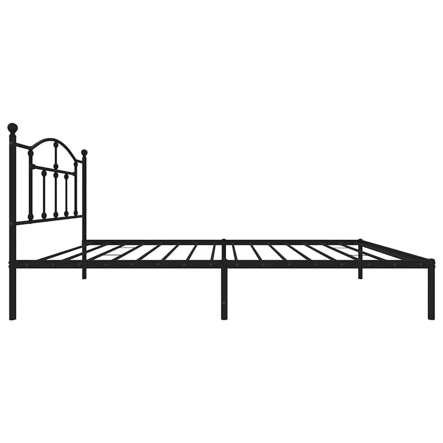 Cadre de lit métal sans matelas avec tête de lit noir 100x190cm - 7