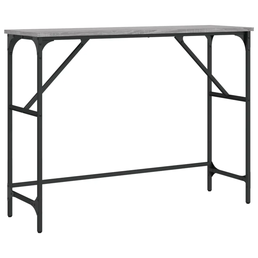 Table console sonoma gris 100x32x75 cm bois d'ingénierie - 2