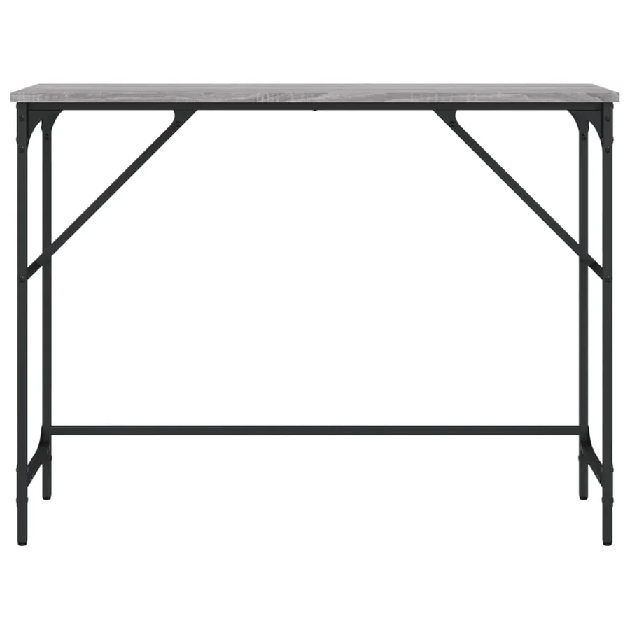 Table console sonoma gris 100x32x75 cm bois d'ingénierie - 4