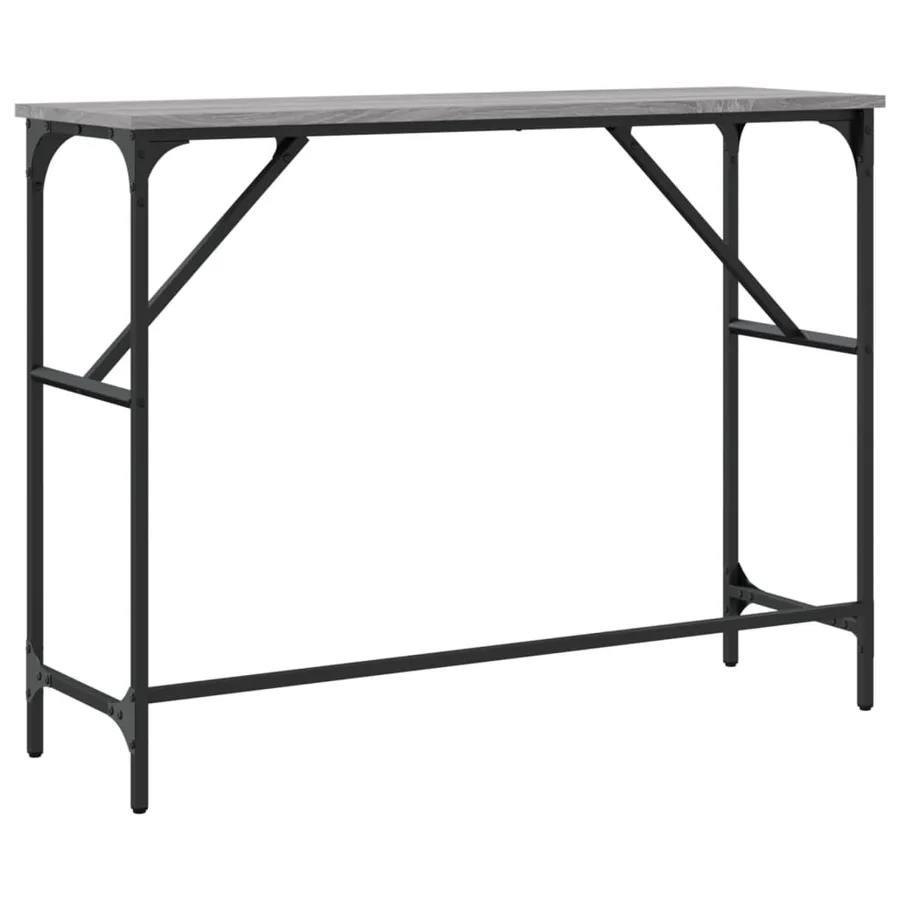 Table console sonoma gris 100x32x75 cm bois d'ingénierie - 6