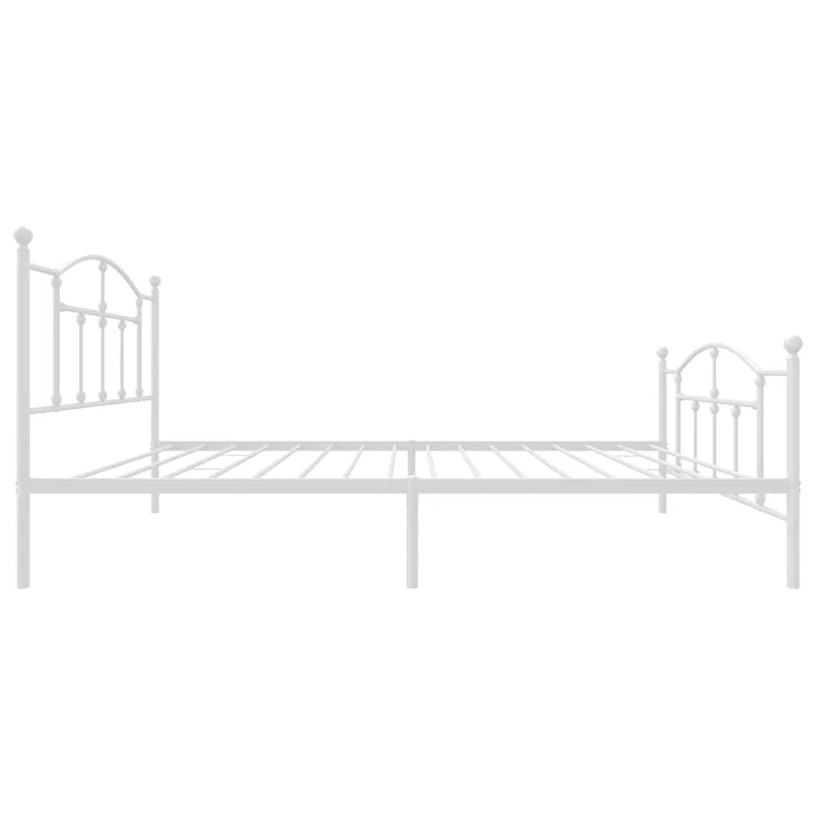 Cadre de lit métal sans matelas et pied de lit blanc 100x200 cm - 7