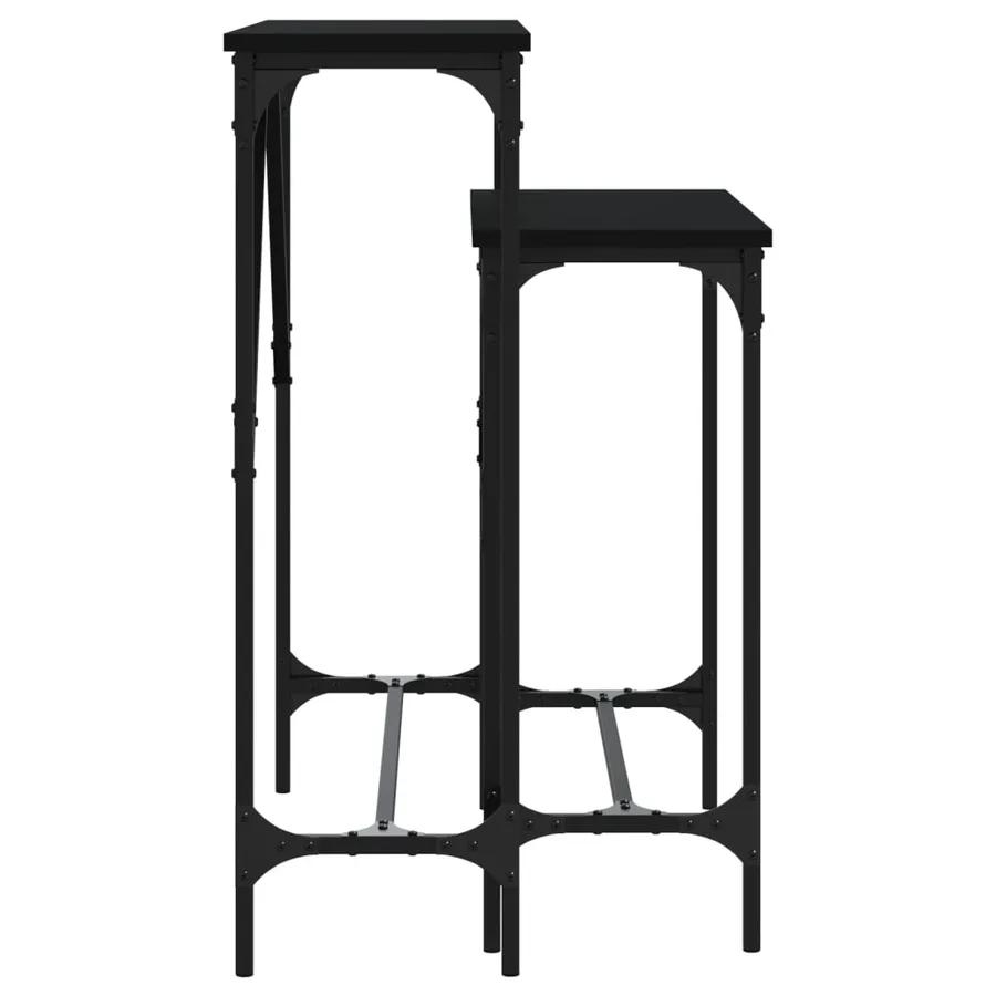 Tables console 2 pcs noir bois d'ingénierie - 5