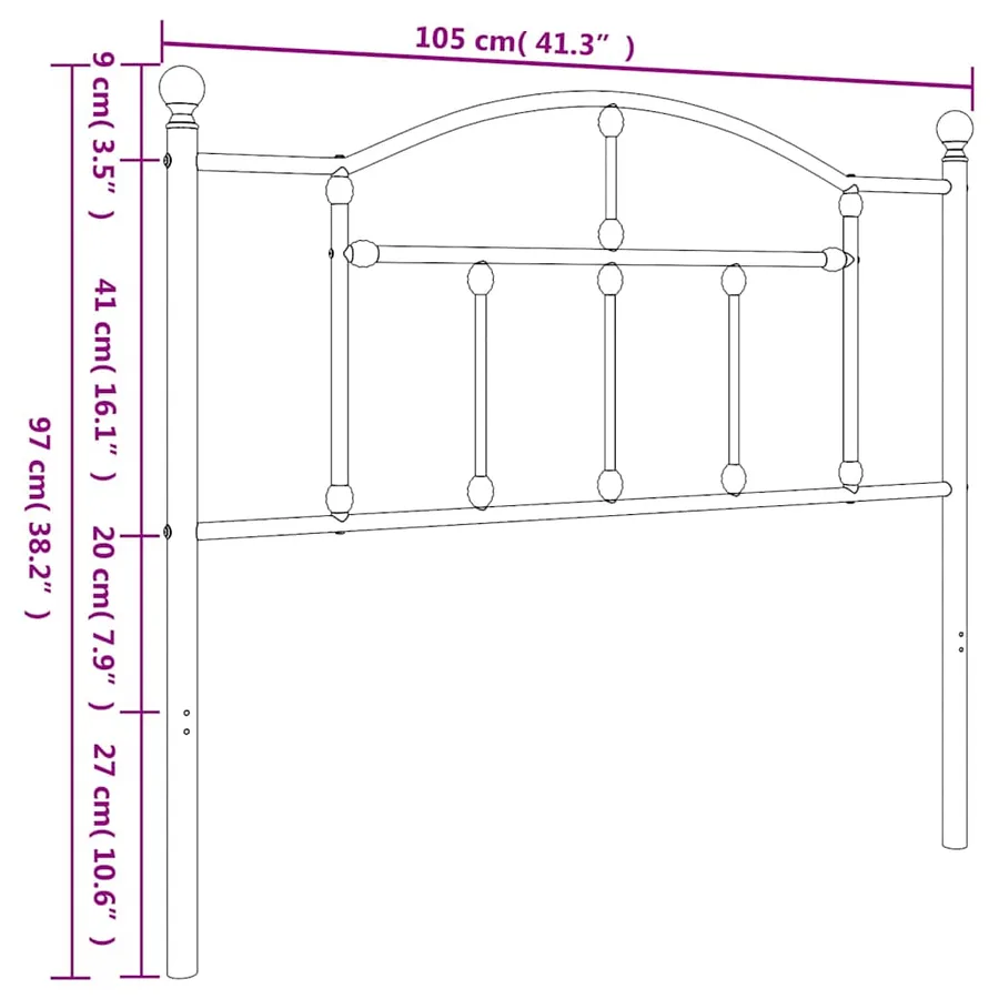 Tête de lit de remplacement métal blanc 100 cm - 7