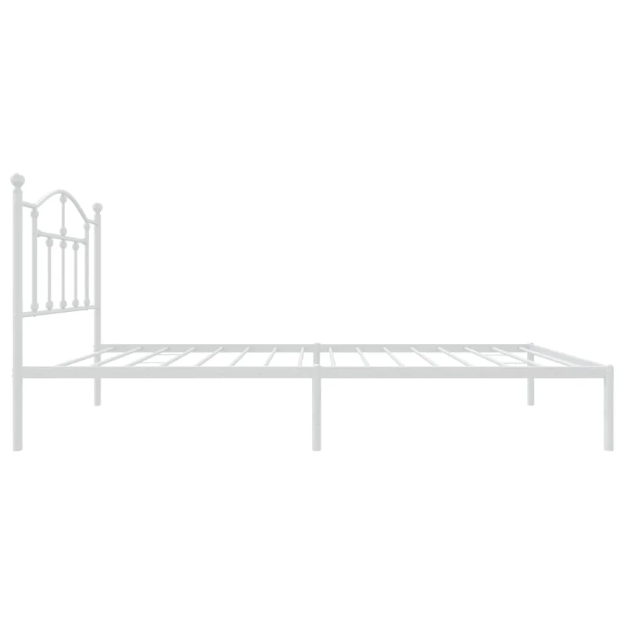 Cadre de lit métal sans matelas avec tête de lit blanc 80x200cm - 6