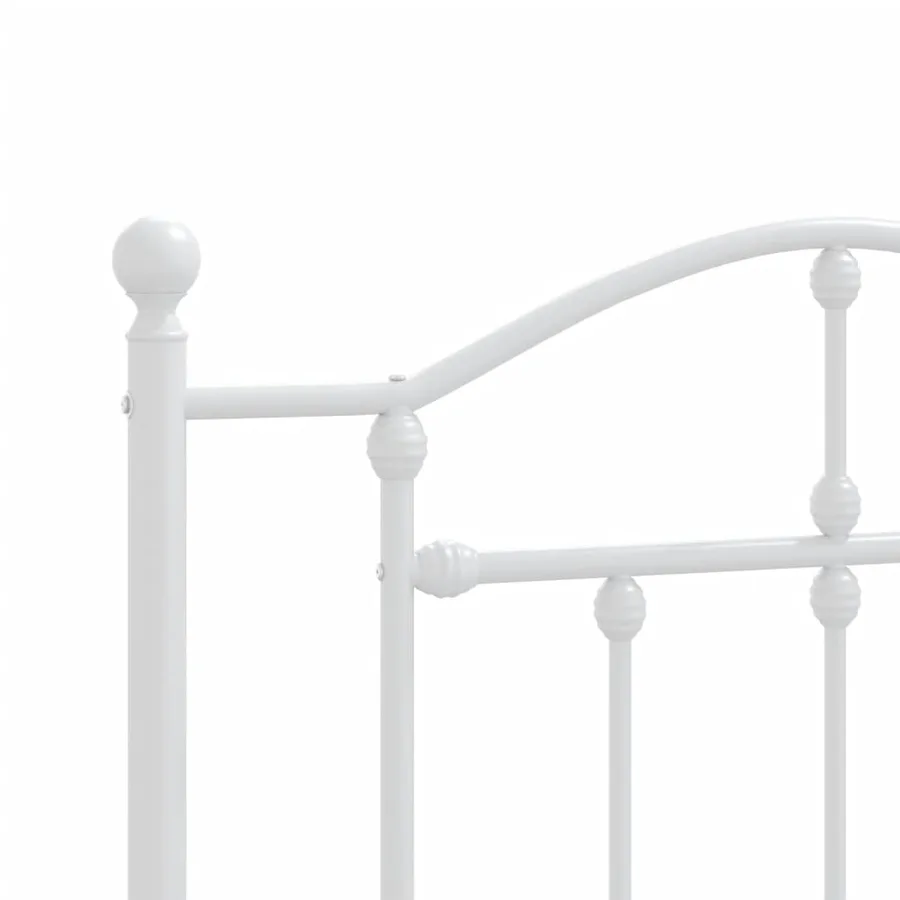 Cadre de lit métal sans matelas avec tête de lit blanc 80x200cm - 8