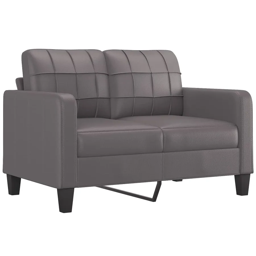 Ensemble de canapés 3 pcs avec coussins Gris Similicuir - 4