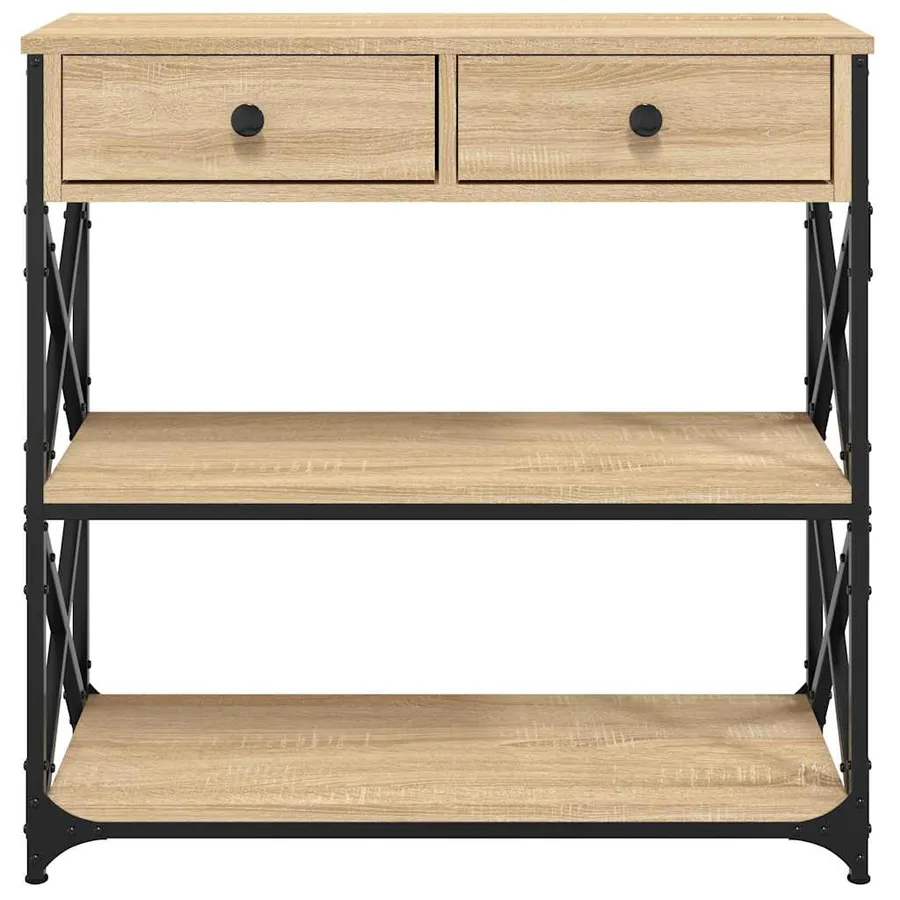 Table console chêne sonoma 75x28x75 cm bois d'ingénierie - 6